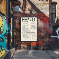 Naples Florida Geometric Coastal Art Poster 18x24 Print