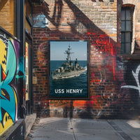 USS Henry Naval Ship Poster Vintage Maritime Wall Art