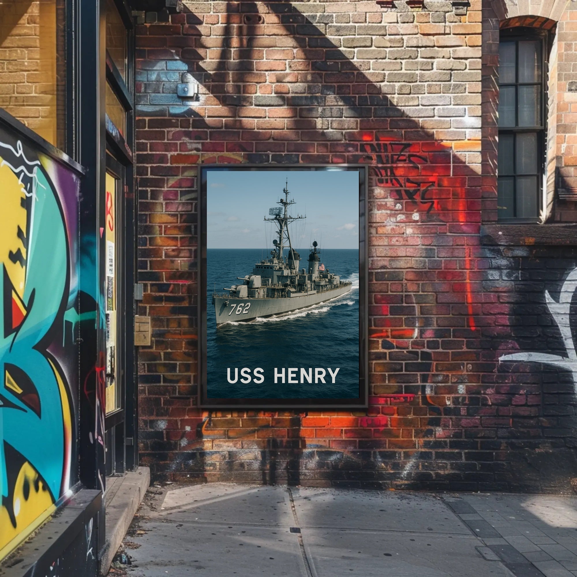 USS Henry Naval Ship Poster Vintage Maritime Wall Art