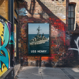 USS Henry Naval Ship Poster Vintage Maritime Wall Art