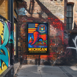 Michigan United States of America Poster PosterGoat