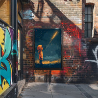 Dreamy Child Gazes at Stars Space or Astronomy Poster PosterGoat
