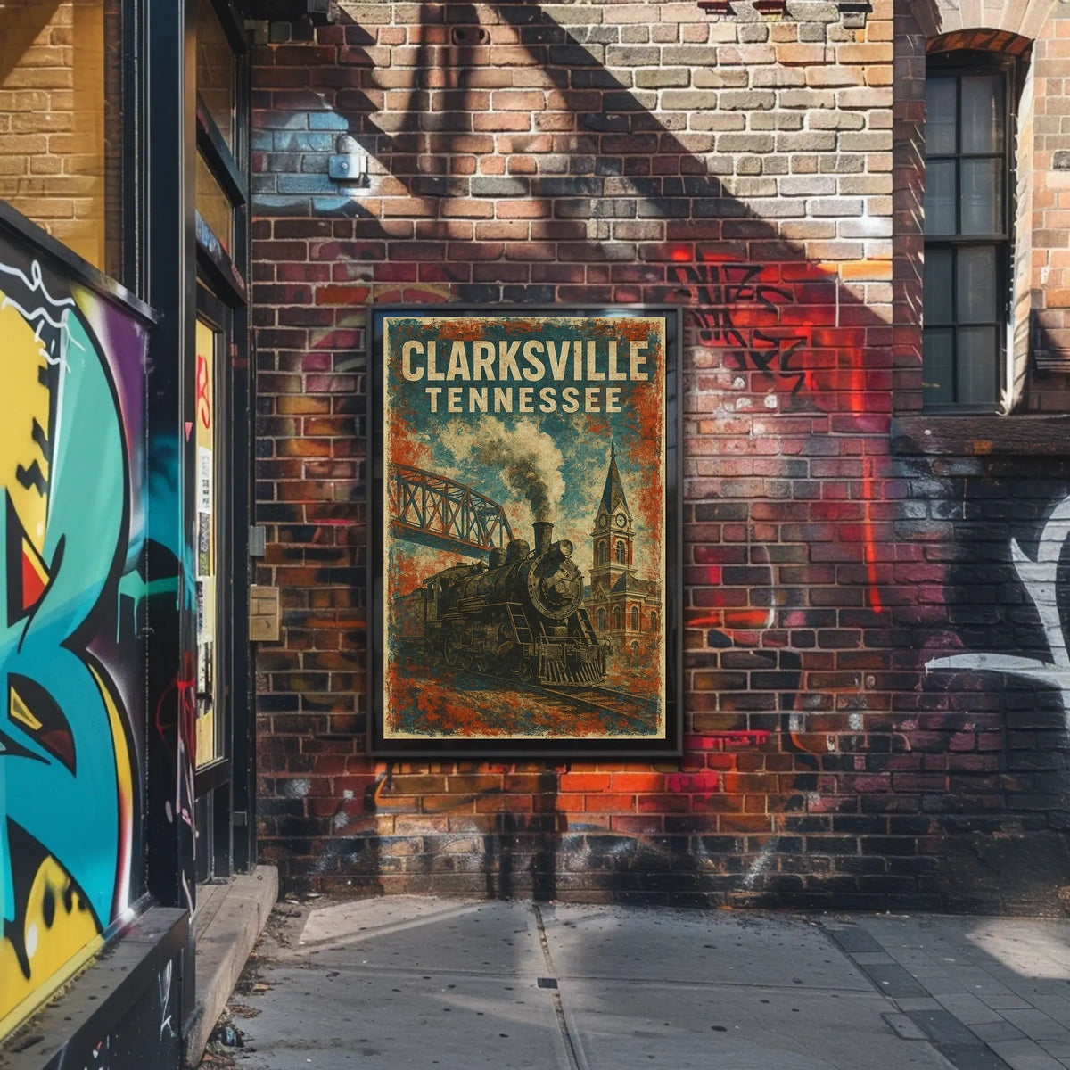 Clarksville, Tennessee Vintage Vintage Poster