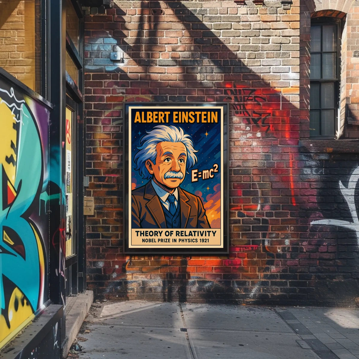 Einstein Relativity Theory Vintage Science Study Poster