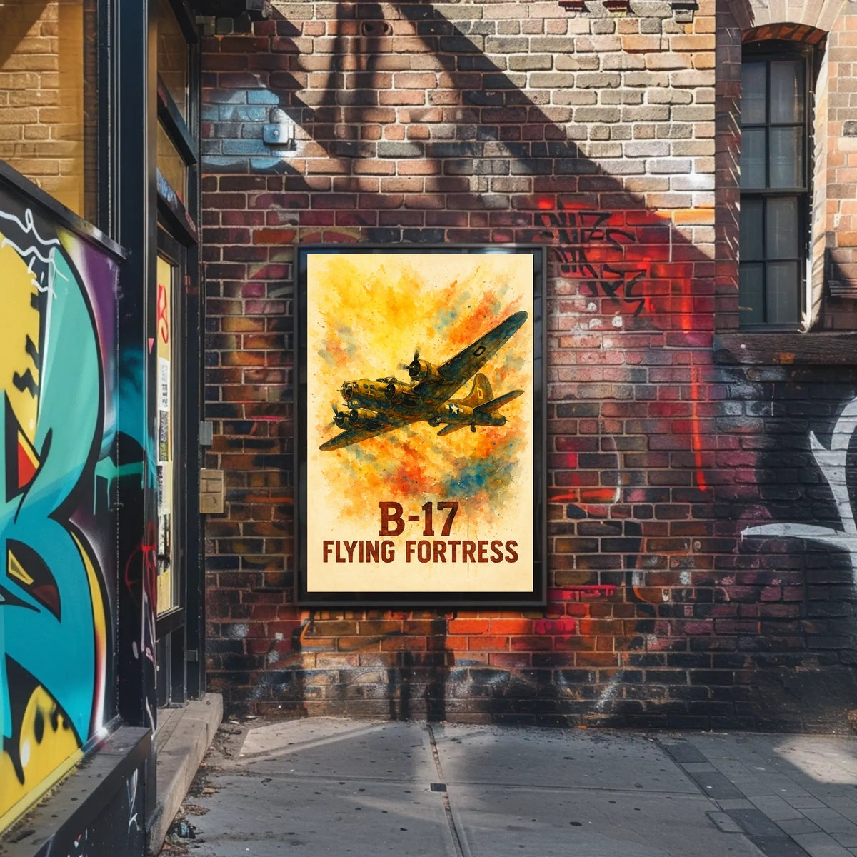 B-17 Flying Fortress Vintage Aviation Art Poster