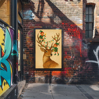 Festive Reindeer And Elves Poster