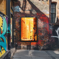 New York City Skyscraper Sunset Poster Modern Wall Art