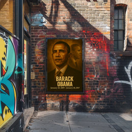 Barack Obama Poster Vintage Analog Film Aesthetic Presidential Portrait Wall Art Historical Print