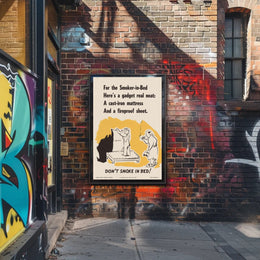 Don't Smoke in Bed Safety Poster PosterGoat