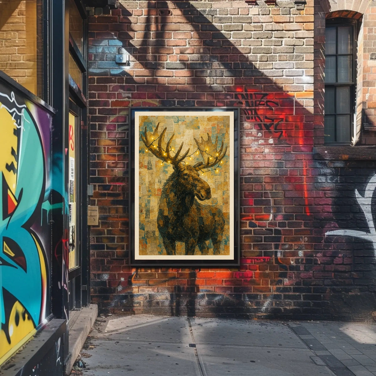 Illuminated Moose Poster