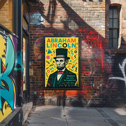 Abraham Lincoln Inspirational Pop-Art Motivational or Quote Poster PosterGoat