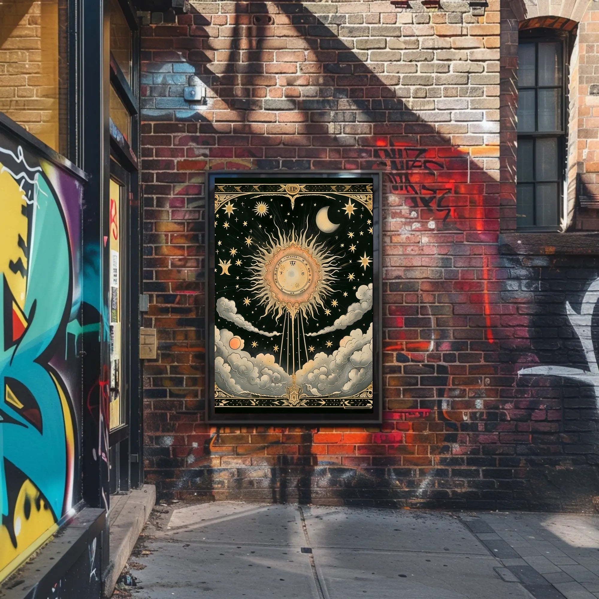 Celestial Sun and Symbols Space or Astronomy Poster