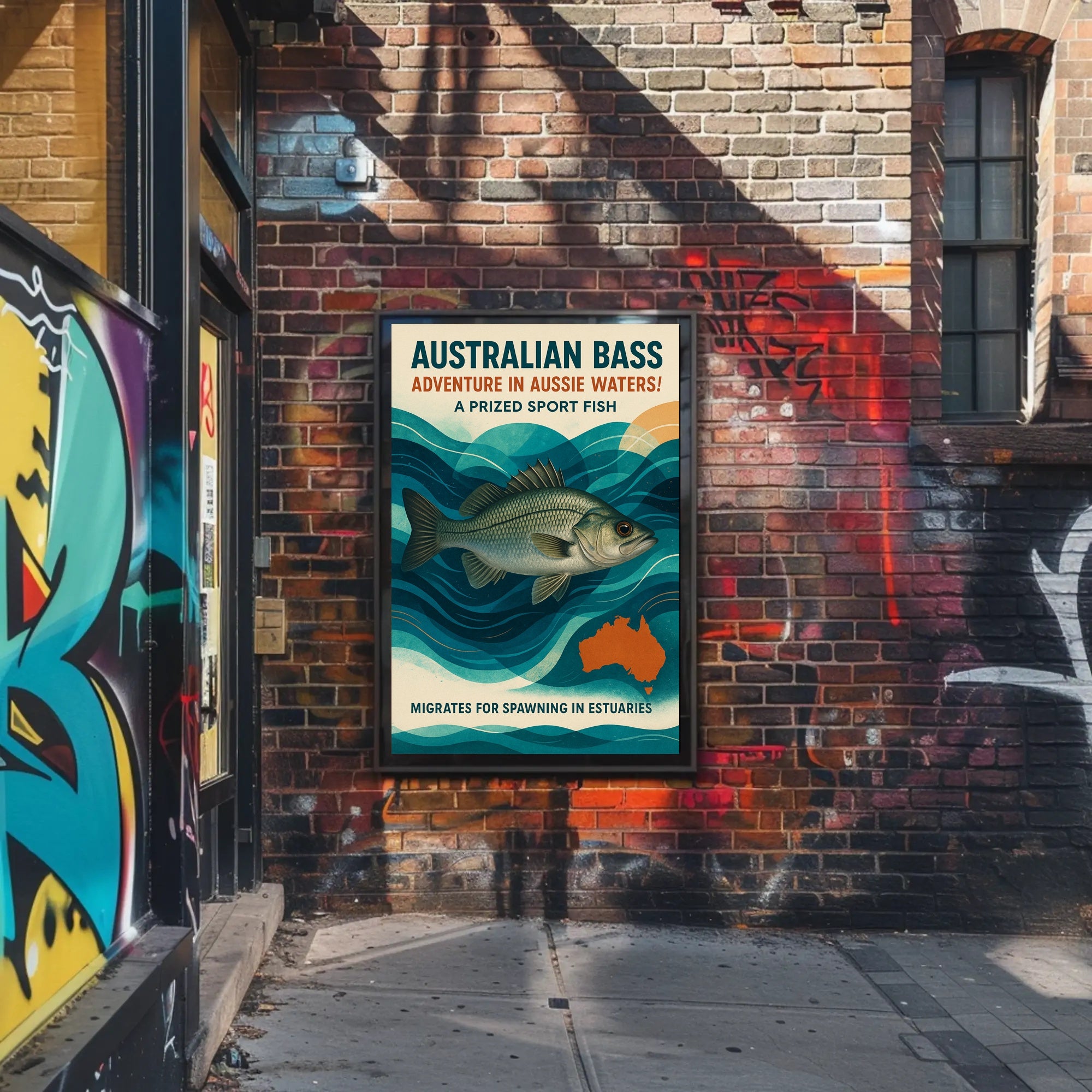 Australian Bass Adventure Sport Fishing Sports Poster