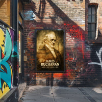 James Buchanan 15th President of the United States Double Exposure Poster