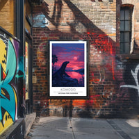 Komodo Dragon Sunset in Indonesia: National Park Poster