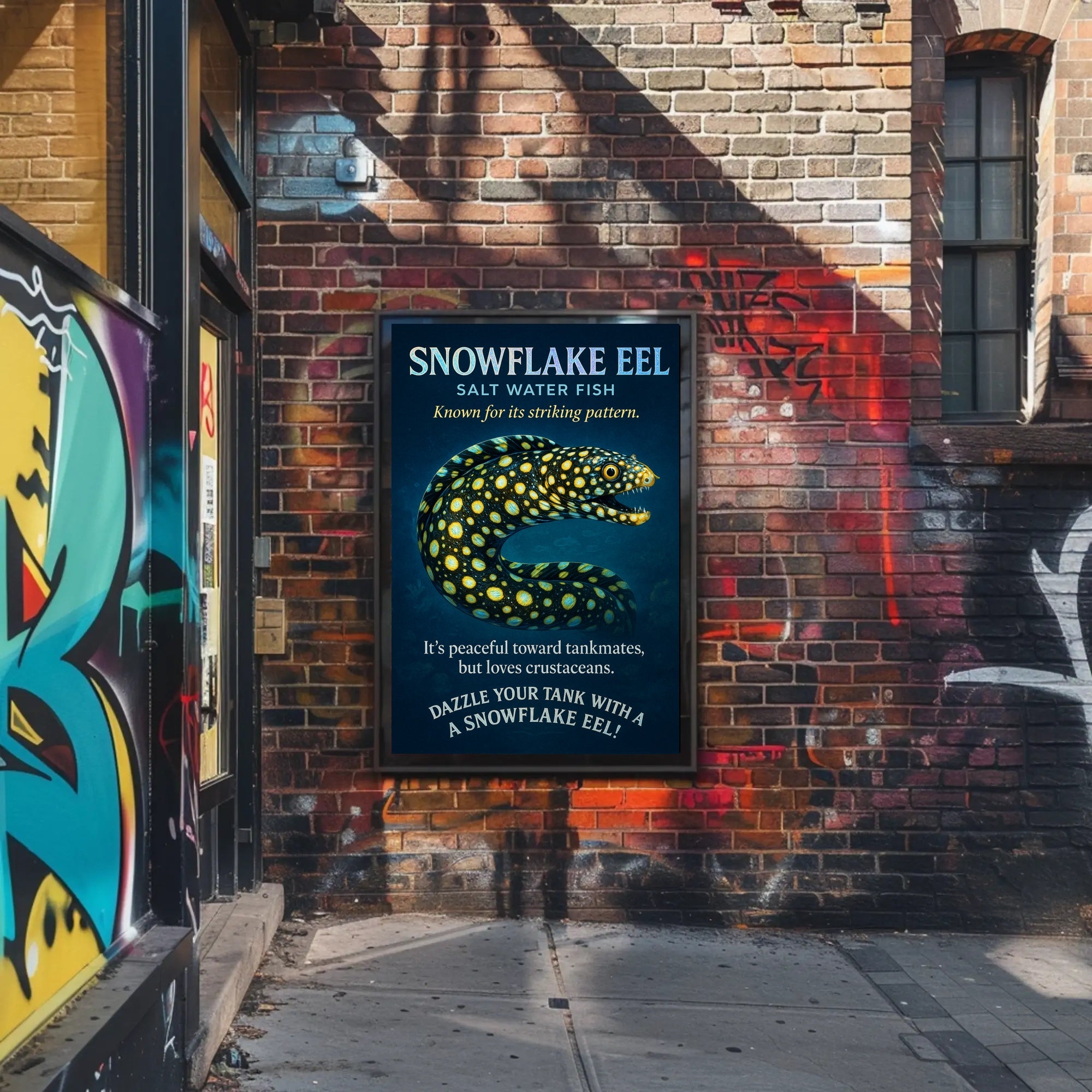 Snowflake Eel Poster Saltwater Fish Striking Marine Art