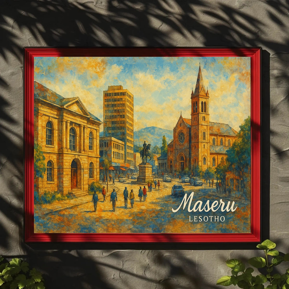 Maseru Cityscape Realism Wanderlust Poster