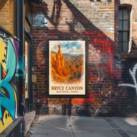 Bryce Canyon Watercolor Poster: Majestic Nature Art Print