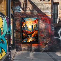 Urban Cityscape Sunset Art Print - Travel Poster