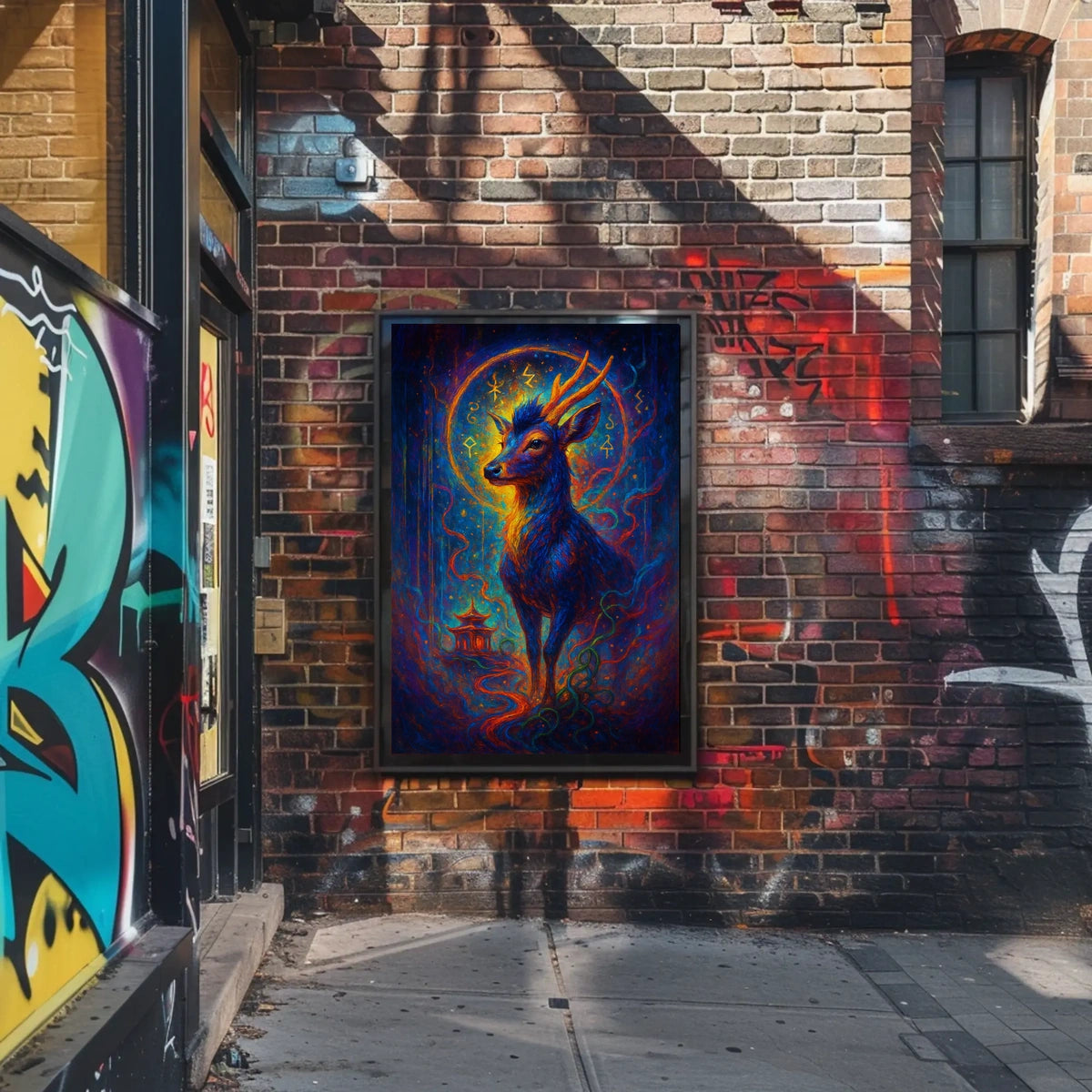 Mystical Deer in Enchanted Forest Poster