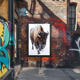 Majestic Bison in Snowy Wilderness Art Print