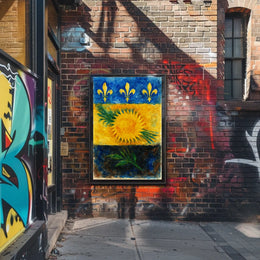Sunflower and Fleur-de-Lis Poster