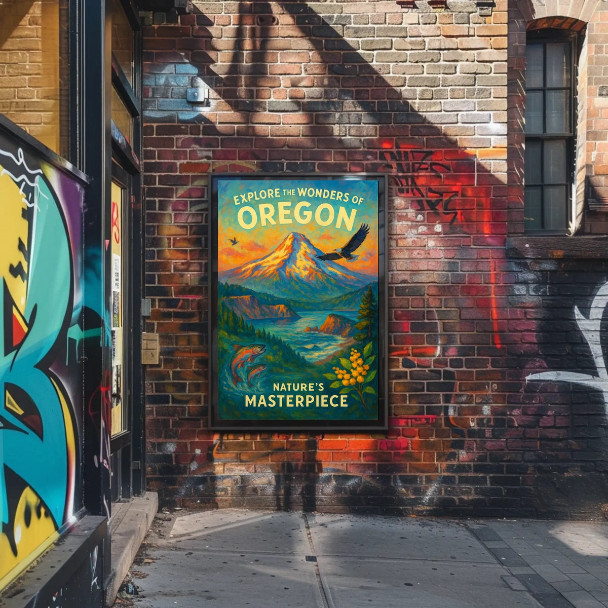 Oregon Poster Vibrant Landscape For Nature Adventurers