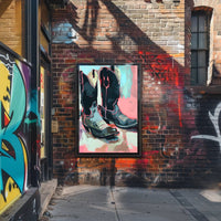 Cowboy Boots Poster Modern Abstract Art Print