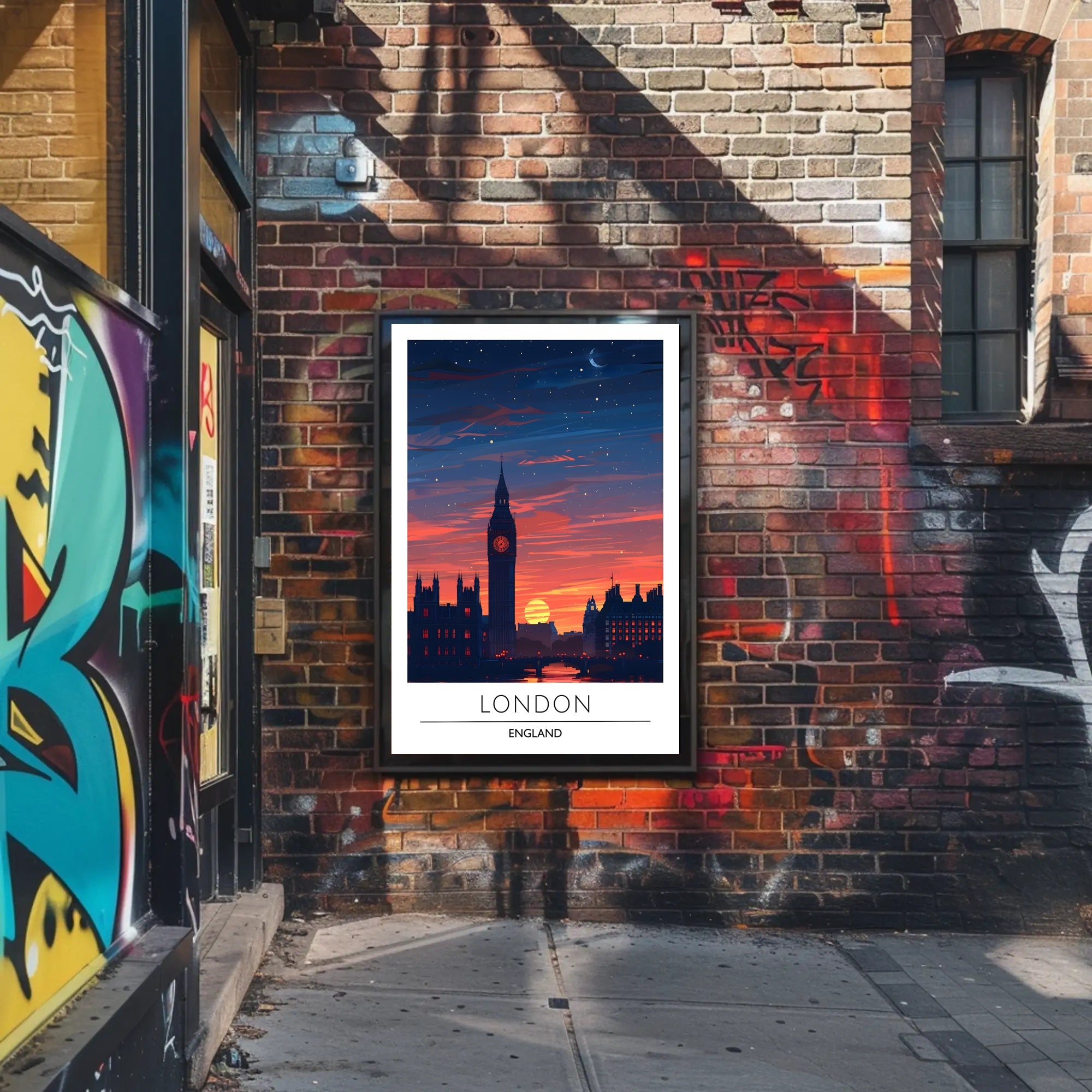 London Sunset Cityscape Illustration - Urban or Cityscape Poster