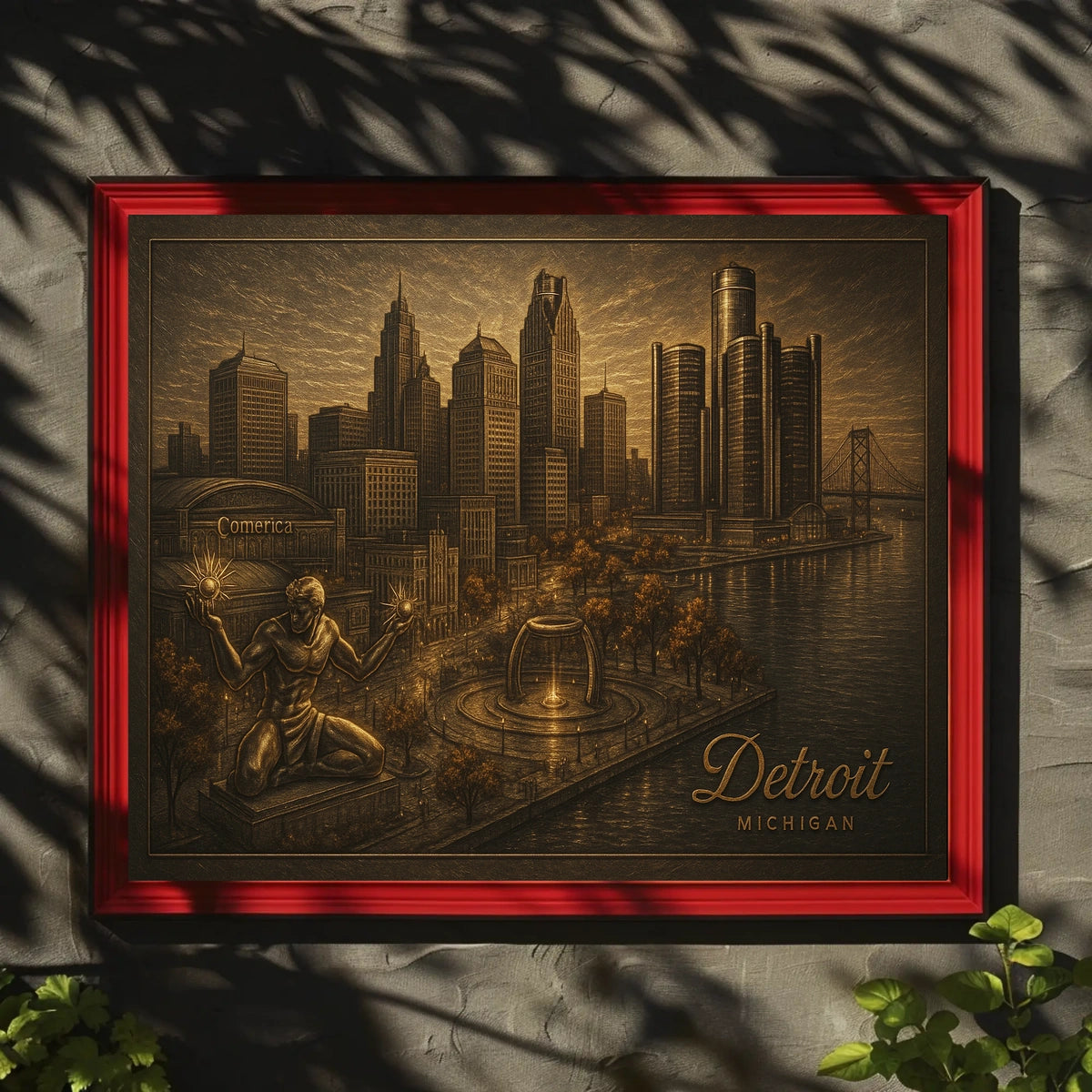 Detroit Skyline Urban Life Photography Realism Poster