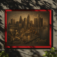 Detroit Skyline Urban Life Photography Realism Poster
