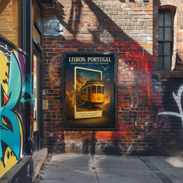 Lisbon Tram Vintage Artistic Cultural Heritage Poster