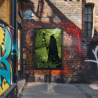 Mysterious Forest Figure with Crow Fantasy or Mythology Poster PosterGoat
