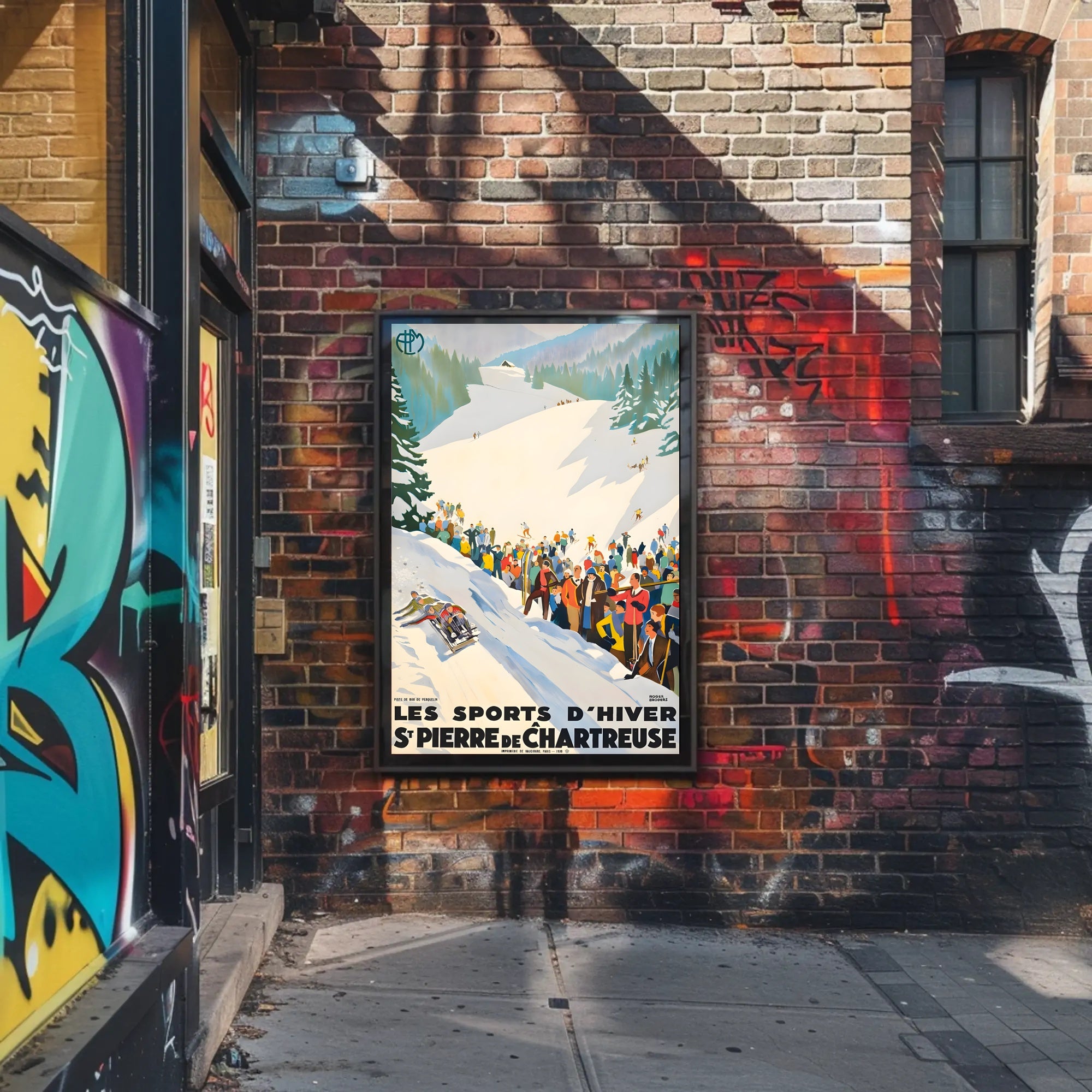 Winter Sports at St. Pierre de Chartreuse Poster PosterGoat