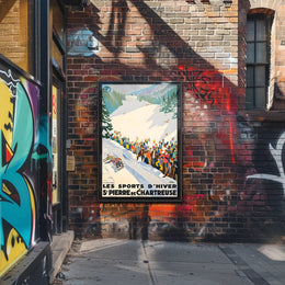 Winter Sports at St. Pierre de Chartreuse Poster PosterGoat