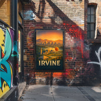Irvine Scenic View Hot Air Balloon City Skyline Mountains Poster