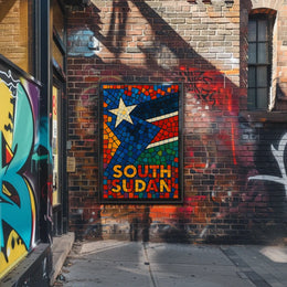 South Sudan Mosaic Art Poster
