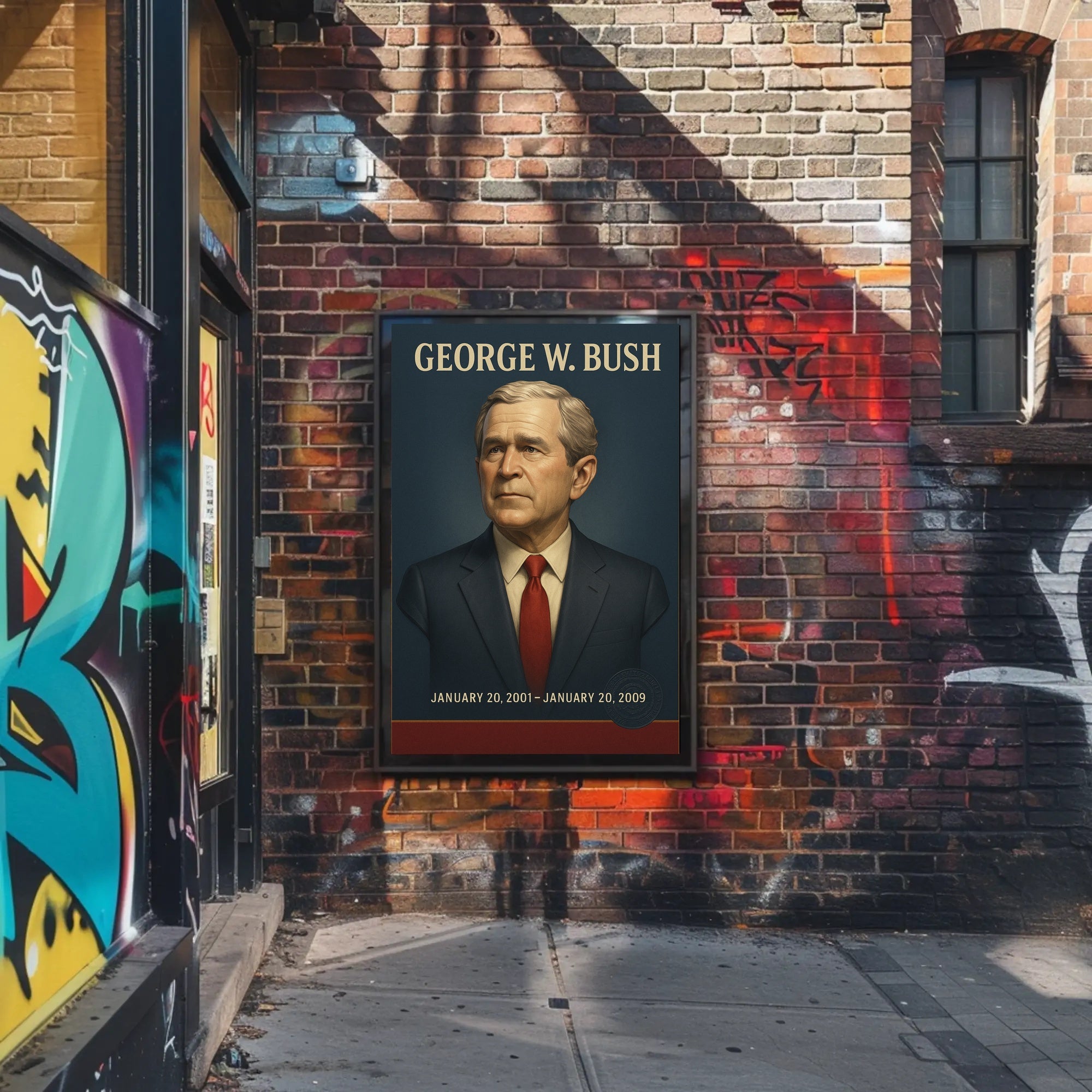 George W. Bush Presidential Portrait Historical or Presidential Poster PosterGoat
