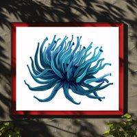 Vibrant Sea Anemone Modern Abstract Art Poster