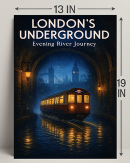 London's Underground Evening River Journey Poster PosterGoat