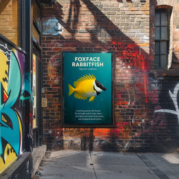 Foxface Rabbitfish Vibrant Illustration Educational or Infographic Poster PosterGoat