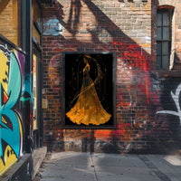 Golden Gown Celestial Woman Fantasy Art Poster