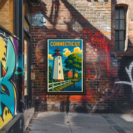 Connecticut Lighthouse Scene Poster