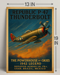 Republic P-47 Thunderbolt WWII Fighter Aircraft Poster