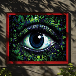 Human Eye Travel Poster With Vibrant Nature Background