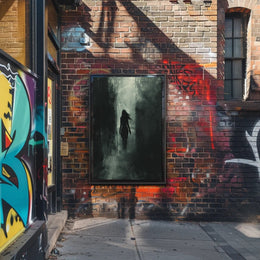 Dark Silhouette: Enigmatic Urban Art Poster PosterGoat