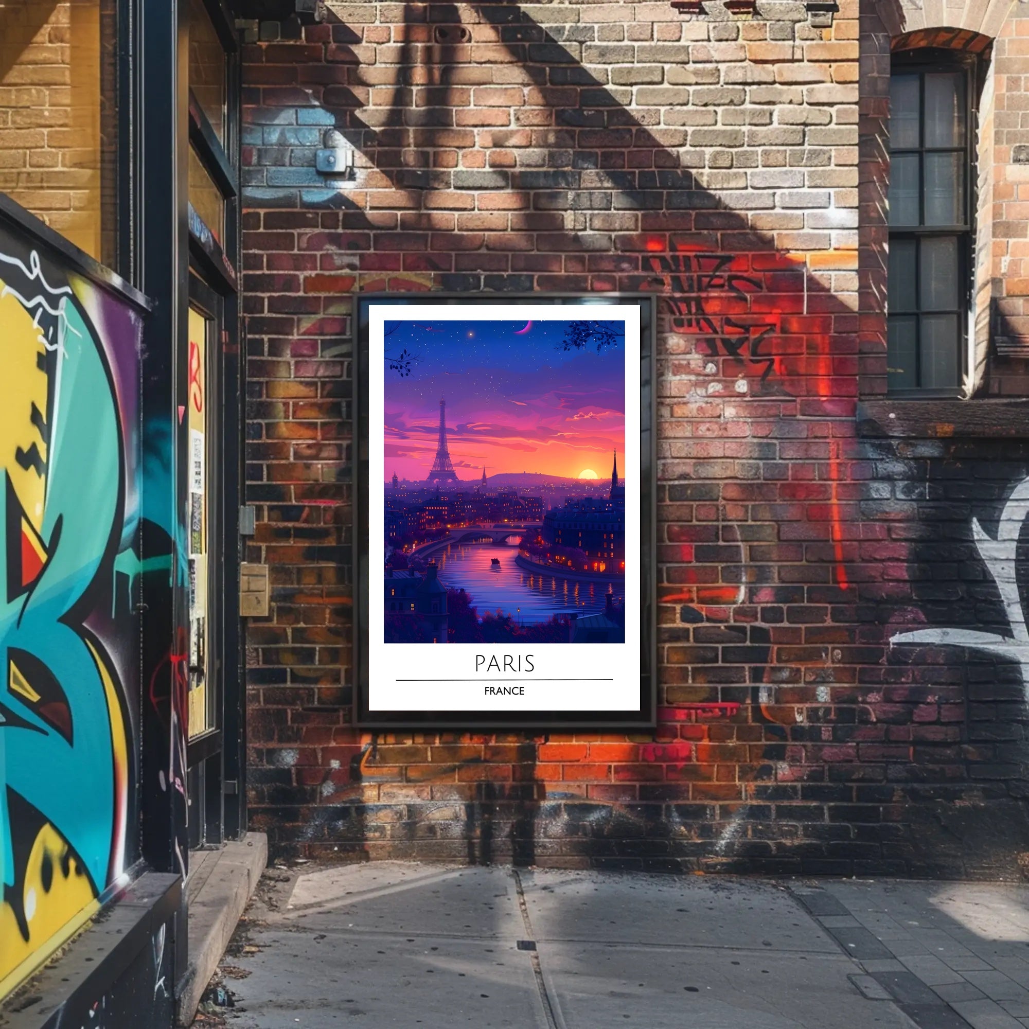 Paris Sunset with Eiffel Tower Urban or Cityscape Poster