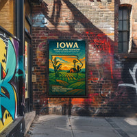 HEARTLAND HARMONY: CELEBRATE IOWA VINTAGE STYLE CULTURAL POSTER