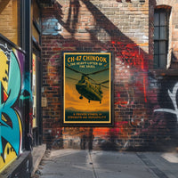 CH-47 Chinook Vintage Aviation Poster PosterGoat