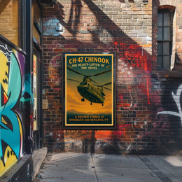 CH-47 Chinook Vintage Aviation Poster PosterGoat